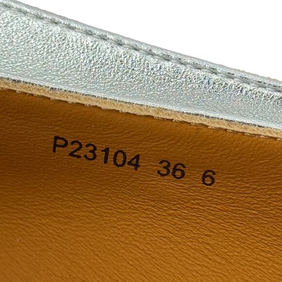 Pineapple Dawn Square Toe Mary Jane Leather Shoes Womens 6 Silver Balletcore NEW - Picture 10 of 12